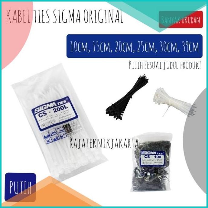 

Kabel Ties / Kabel Tis / Cable Ties Sigma 15 cm Putih (Isi 100 Pcs) 1