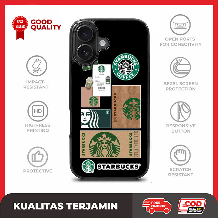 Casing Case iPhone 16 15 14 13 12 11 XR XS X 8 7 6 5 Pro Max Mini Plus SE 4 Starbuck Coffeee AE3669 
