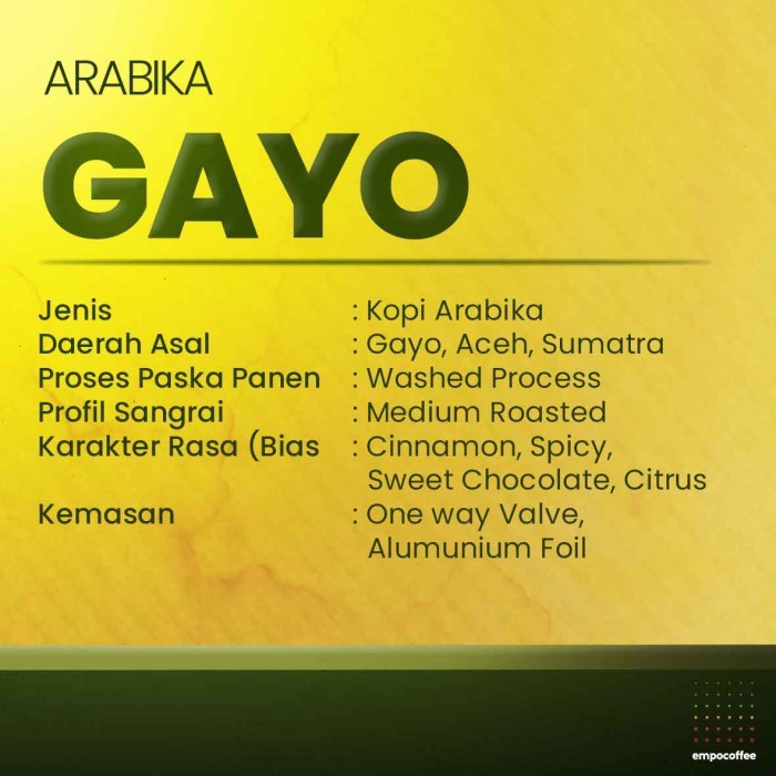 

Kopi Arabika Aceh Gayo Sumatra Arabica Coffee Bean Coffe Beans 1 Kg