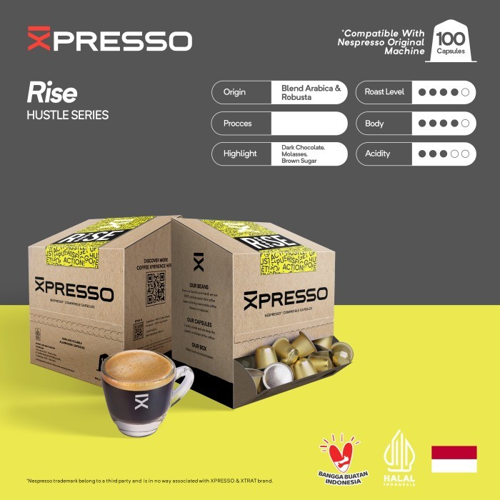 

Kopi Kapsul Rise - Xpresso Office Pack Coffee Capsule - Nespresso Compatible