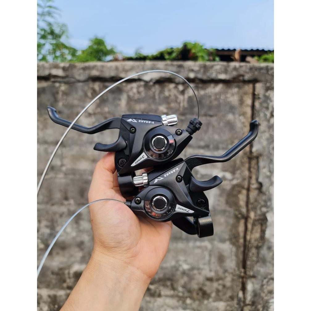 Kekinian Speed Shifter Operan Gigi Sepeda Handle Brake Rem Hidrolik Sepeda 7 Speed |8 Speed Berkuali
