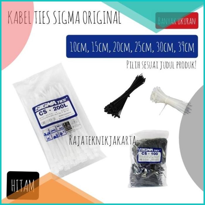 

Kabel Ties / Kabel Tis / Cable Ties Sigma 39 cm Hitam (Isi 100 Pcs) 1