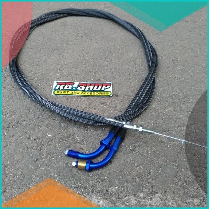 tali/kabel gas standar serat hitam L blue pcx lokal 2018 ori thailand