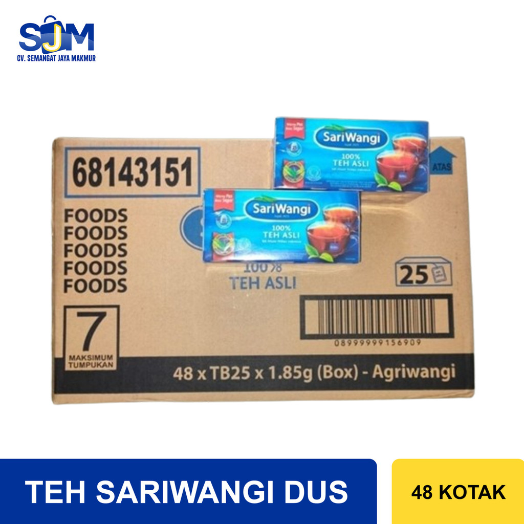 

Teh Celup Sari Wangi Sariwangi Kotak isi 25 Per Dus isi 48pcs