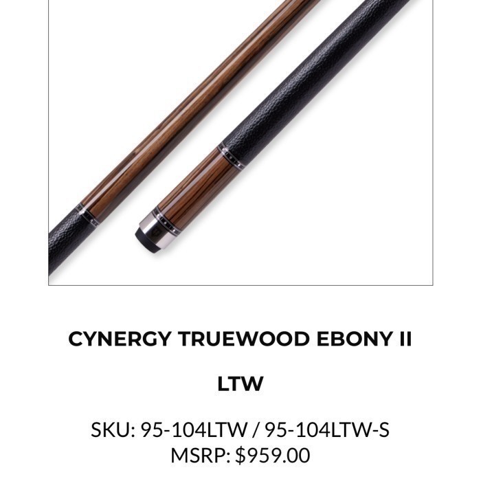 Promo Cuetec Truewood ii Ebony LTW Gen 2 2024 Not SVB Predator Mezz