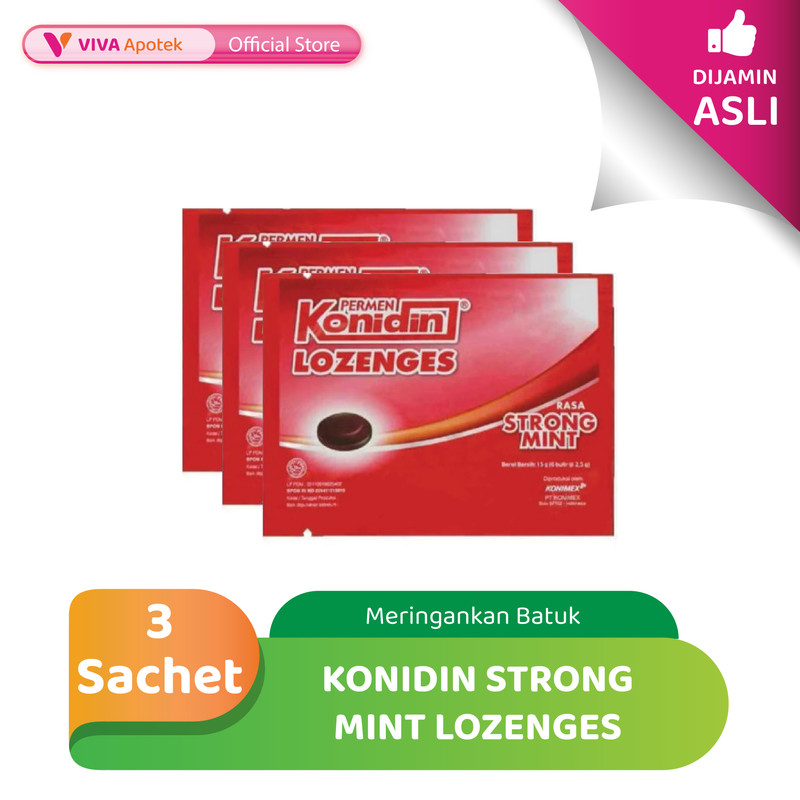 Konidin Strong Mint Lozenges untuk Meringankan Batuk (Pack - 3 Sachet)