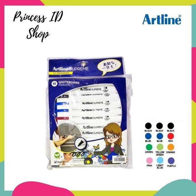 

! Artline Supreme White Board Marker (12 Pcs) Epf-507 - Original Dan Terpercaya