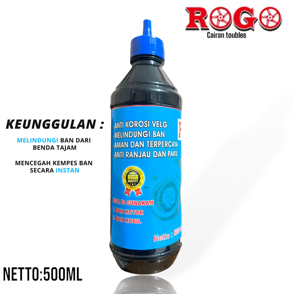 Cairan Ban Tubeless Rogo 500ml Anti Bocor Sepeda Motor Matic Cairan Ban Tubles
