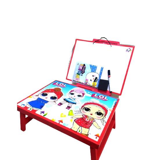 

rt-4 1set alat tulis anak/meja belajar lipat plus papan tulis penyangga/satu set papan tulis penyanggah lengkap dengan meja belajar karakter bonus buku pensil penghapus dan serutan/paket murah meja belajar anak plus papan tulis bisa di hapus Sale