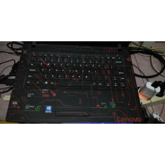*2Piece* Laptop Lenovo Ideapad 110 14 Circuid Red Garskin Stiker Casing Custom Bebas Dan Bayar Ditem