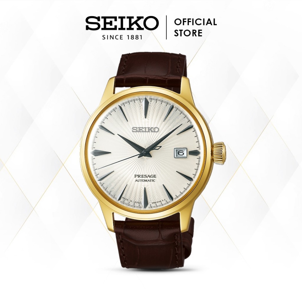 Jam Tangan Pria Seiko SRPB44J1 Presage Margarita Cocktail Automatic Champagne Texture Dial SRPB44 Go