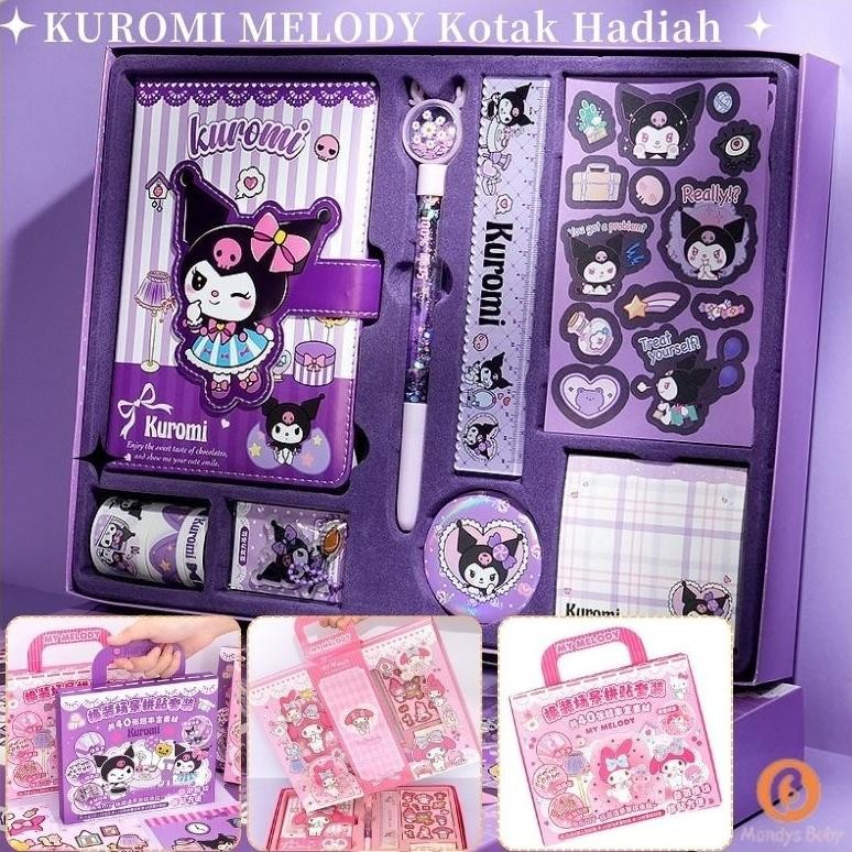 

Ready Penjual LokalSanrio Diary Set Kuromi Melody Kartun Stiker Quiet Book Diy Stiker Notebook Dekorasi Buat Kotak Hadiah Perempuan Murah