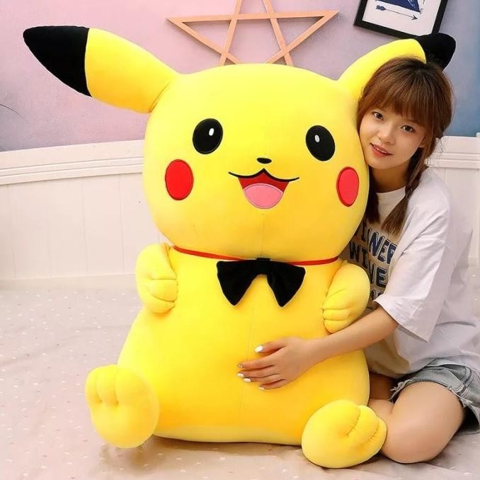 Boneka Pikachu Jumbo Original/Boneka Lucu Lembut/Boneka Jumbo Bahan Pl