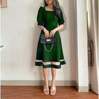 HARGA DISKON dress wanita XL/baju pesta/baju natal/dress remaja/midi/baju kantor