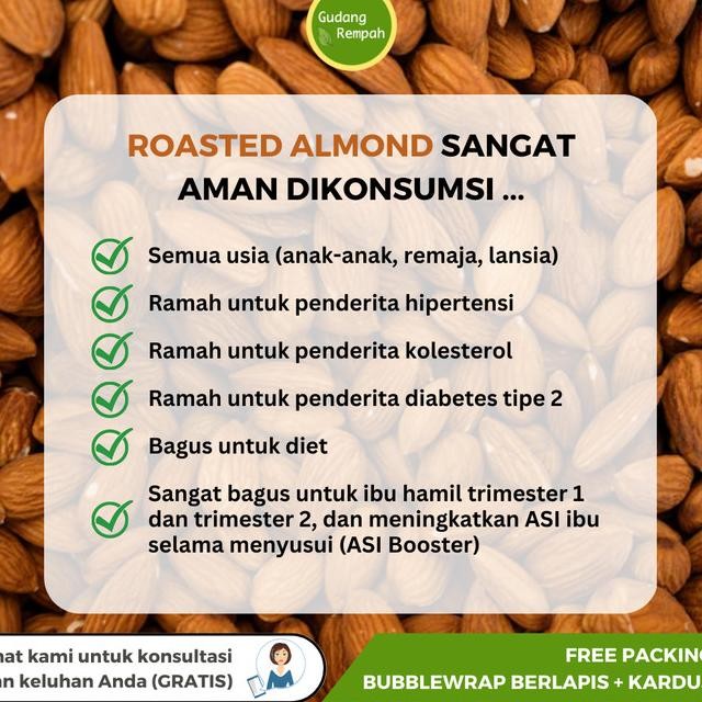 

1Kg Dan 500Gr Roasted Almond / Kacang Almond Kupas / Almond Utuh / Sup
