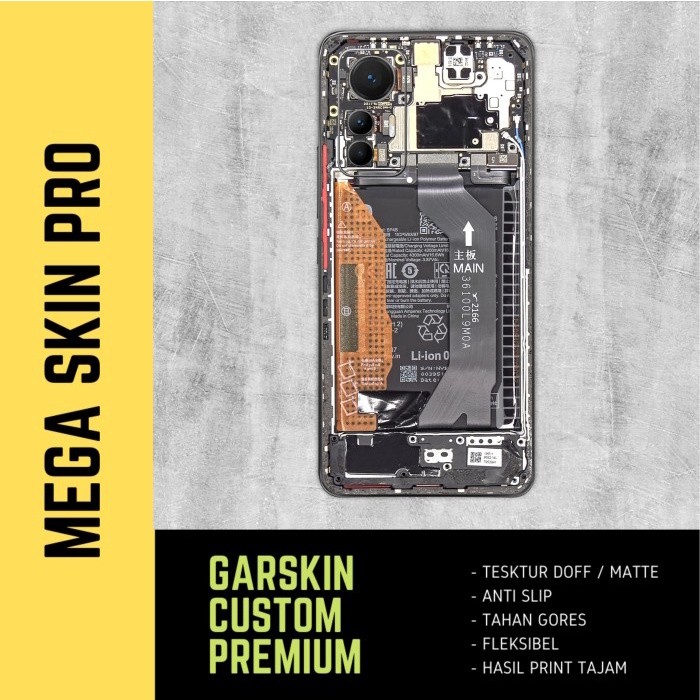 Xiaomi Mi 12 Lite Garskin/Stiker Case Bisa Custom Motif - 2Pcs