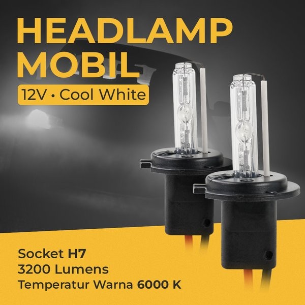 Lampu Mobil HID Xenon H7 6000K 55W 2PCS Ballast 12V *