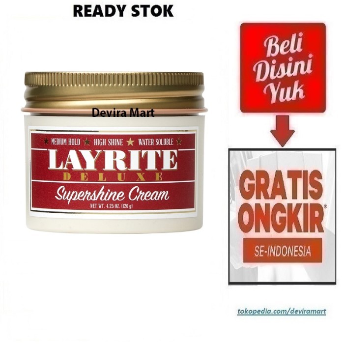 Layrite Supershine Cream Pomade Water Soluble Krim Pomad Layrit Pomed