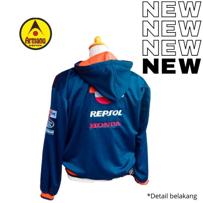 Jaket Hoodie Repsol Honda Hrc Team Moto Gp Full Bordir Kode 1281