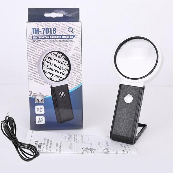 

Kaca Pembesar Foldable 6 LED 2 UV 3.5X-6X 25X AG32 / Kain Percetakan [terbaik]