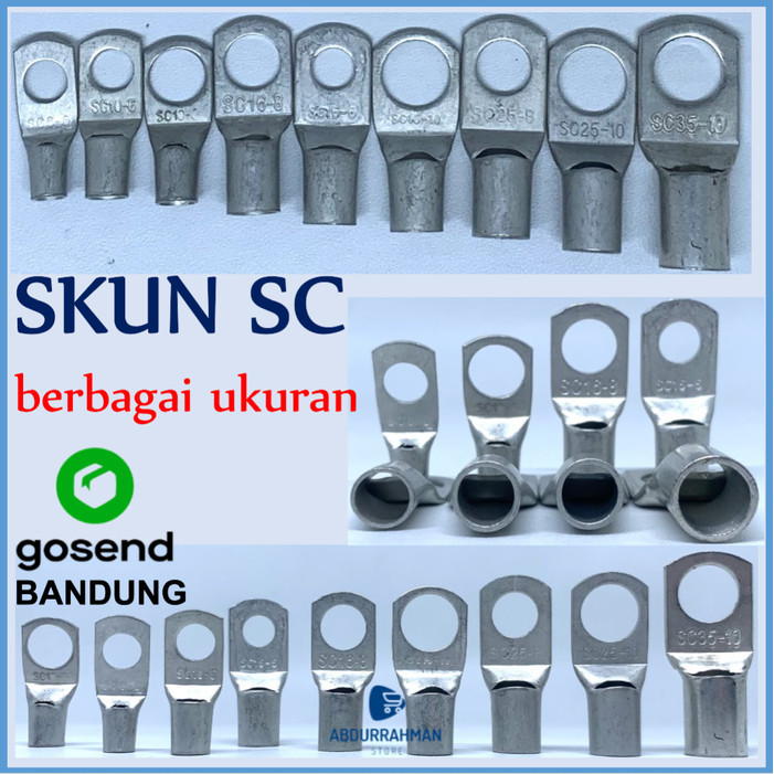 Skun Kabel Cable Lug Ring SC Bulat Baut 6-8-10-16-25-35 mm 6mm 8mm