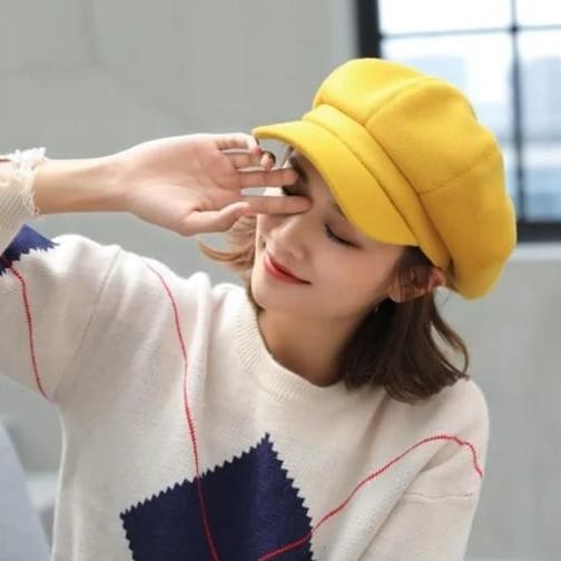 Topi Baret Topi Gurita Topi Pelukis Versi Korea Wanita Pria KOKO