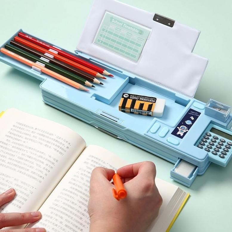 

BISA COD Kotak Pensil Pop Out Kalkulator Pencil Case Hardtop Tempat Pensil Unicorn Astronot Bunny in-13