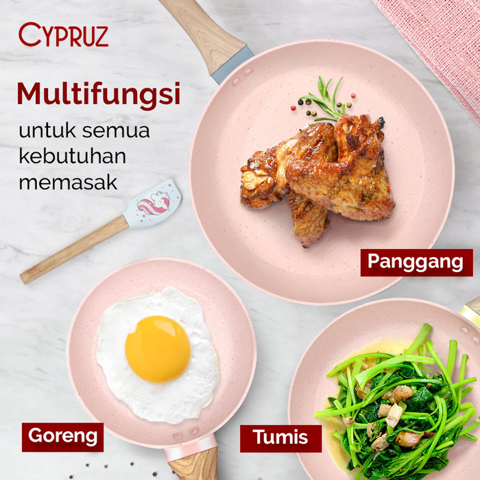 Cypruz Color Marble Fry Pan / Wajan Penggorengan Anti Lengket