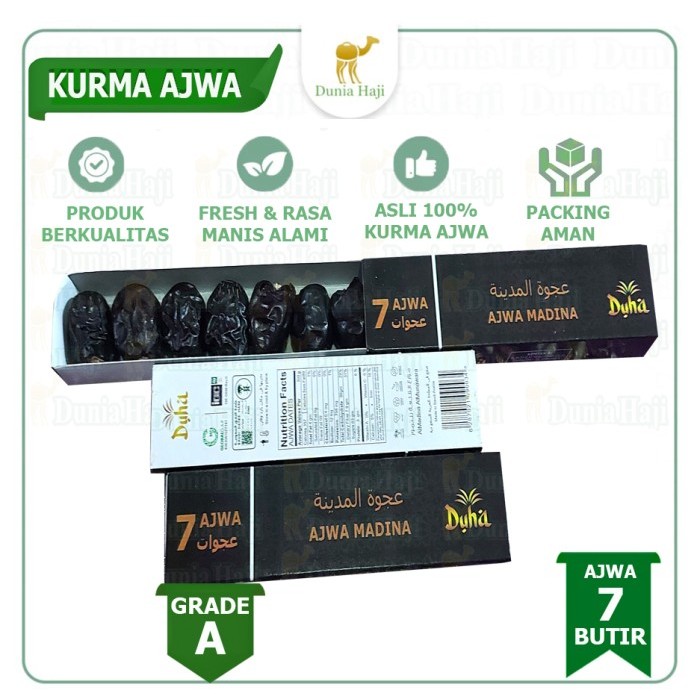 

Kurma Seven 7 Ajwa Kurma Nabi Asli Arab Oleh Oleh Haji Dan Umroh /Pcs