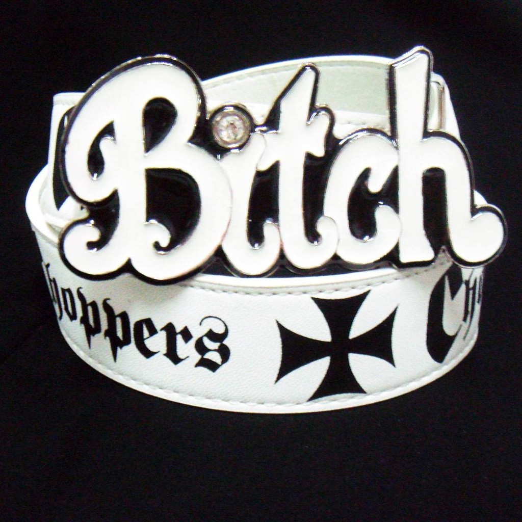 Sabuk Kulit Punk untuk Pria, Sabuk Keling Kulit Huruf Putih, Sabuk Punk untuk Pria