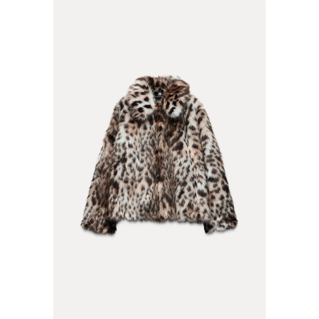 ZARA JAKET EFEK BULU ZW COLLECTION KOLEKSI WANITA ZARA Jaket kerah lapel dan lengan panjang