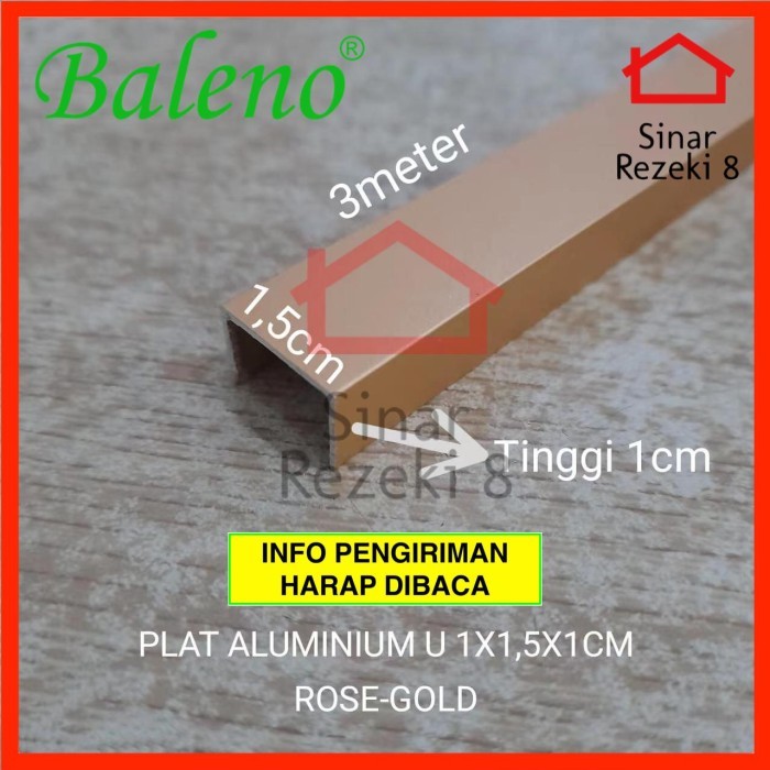 Laci - Plat Aluminium List U Rose Gold 10 X 15 X 10 Mm / Lis Edging Interior