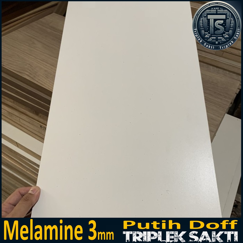 Triplek Melamin Putih 3mm 20x200 cm | ISI 5 LEMBAR | Putih Doff 1 Muka | Melamin 3mm 200x20 cm