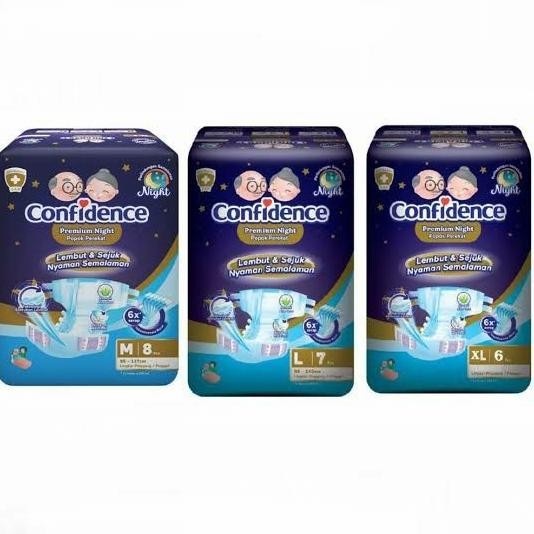 Confidence Premium Night Popok Perekat Dewasa Lansia. Pampers - Xl