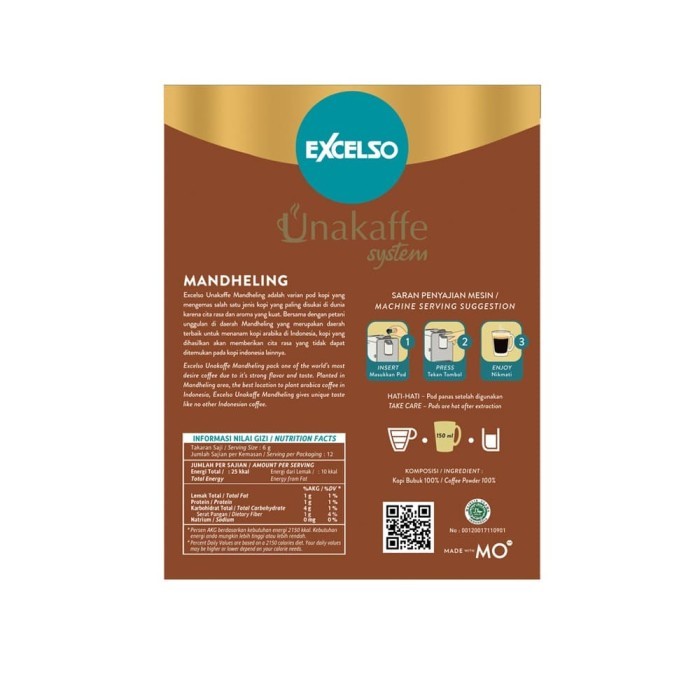 

Excelso Unakaffe Kopi Kapsul Mandheling (12 Pod / 6 Gram)