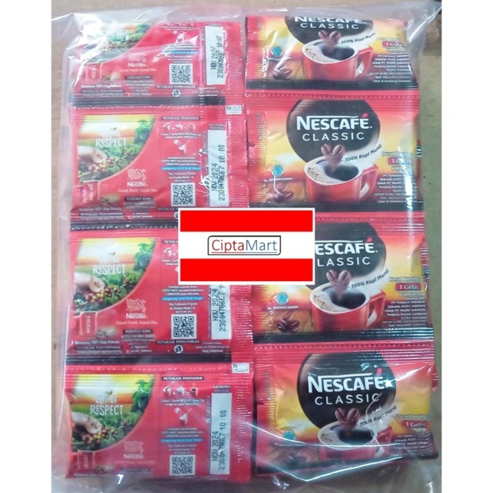 

Nescafe Classic Sachet 2 Gram / 1 Pack Isi 60 Sachet @ 2Gr
