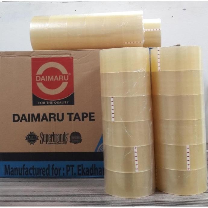 

TERMURAH - Lakban Daimaru Tape Isolasi Bening 2 inch x 90 Yard 1 Box (72 Roll)