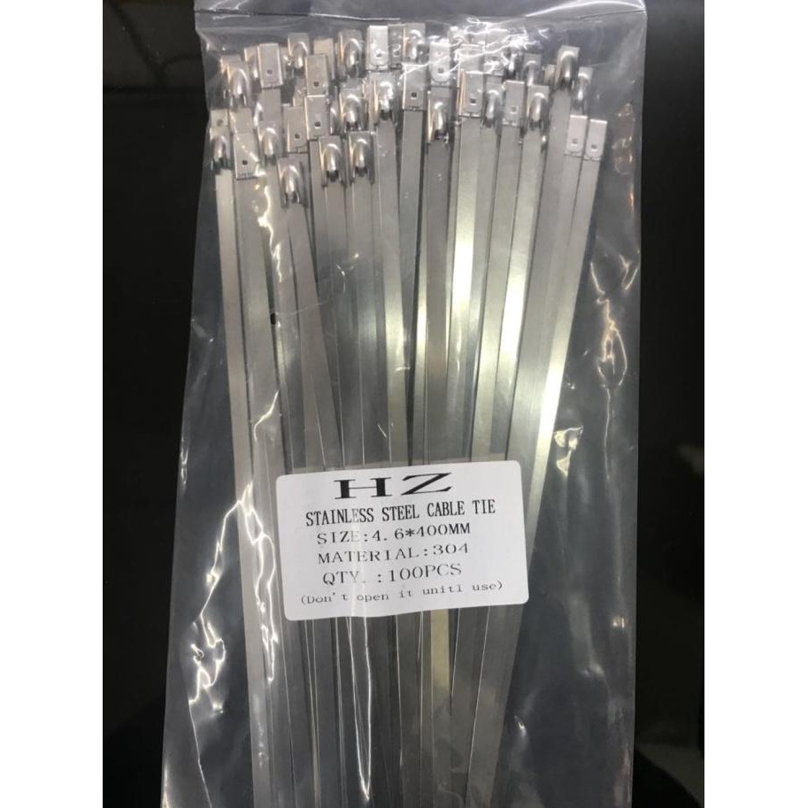 

TERBARU - HZ Stainless Steel Cable Ties 4,6 x 400 mm SS304/kabel tis stanless