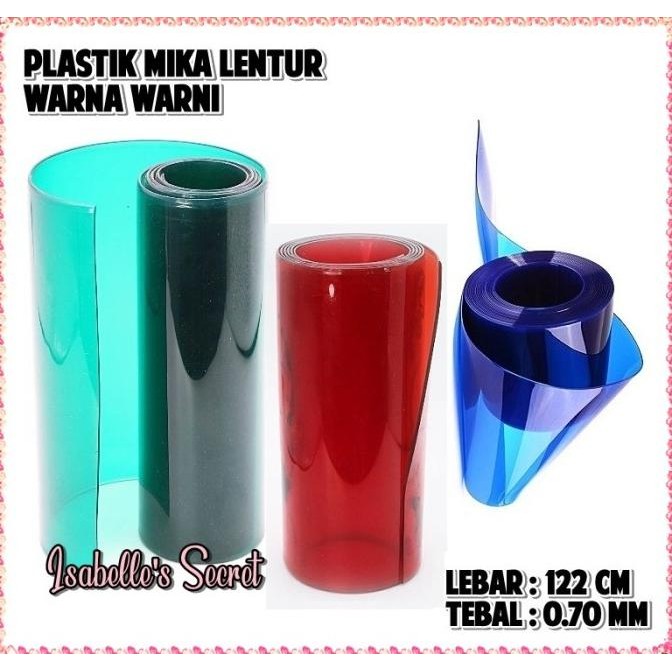 

%$%$%$%$] Plastik Mika PVC Warna Lentur Bahan Tas Lebar 122cm Tebal 0.70mm