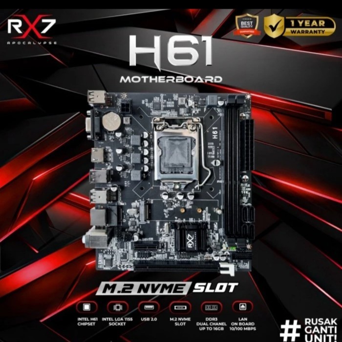 MAINBOARD H61 RX7 NVME SLOT
