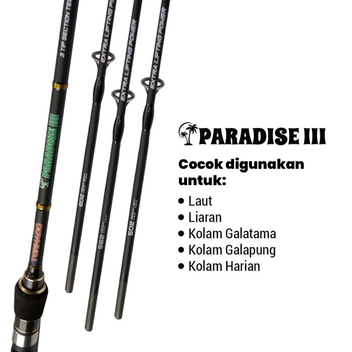 Joran Tornado Paradise Iiii 3 Tip Section Carbon Solid Handle Full Eva