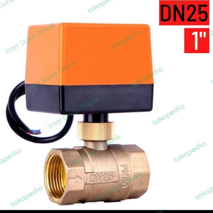 

newgan!! Motorized flow control electrical ball valve 1" inch DN25 2 way 220V