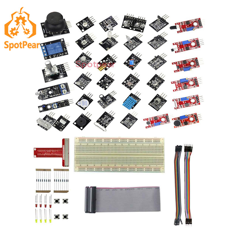 New Pi 3 Model B+ /4B 37 In 1 Sensors Kit With Big Breadboard