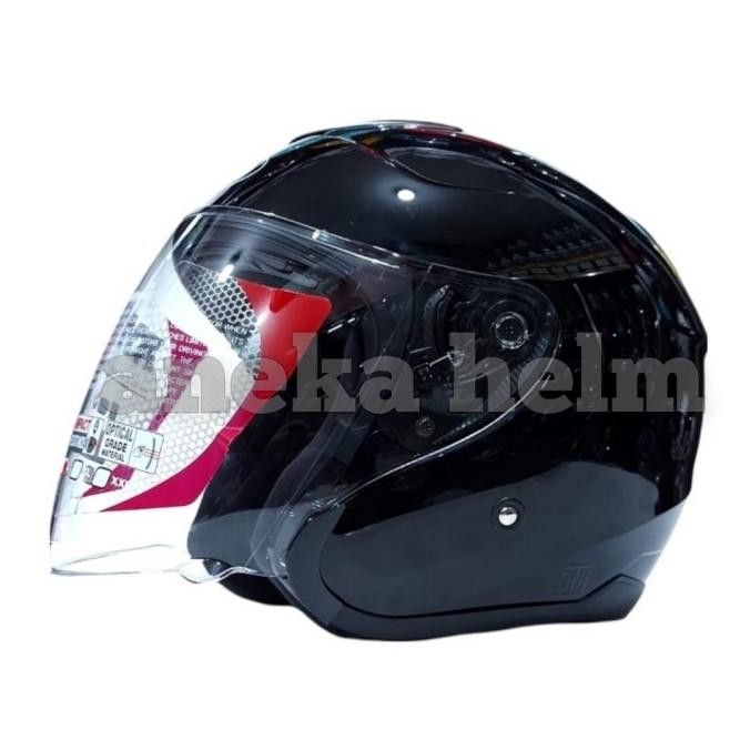 Helm Kyt Kyoto Solid Black Metalic/Hitam