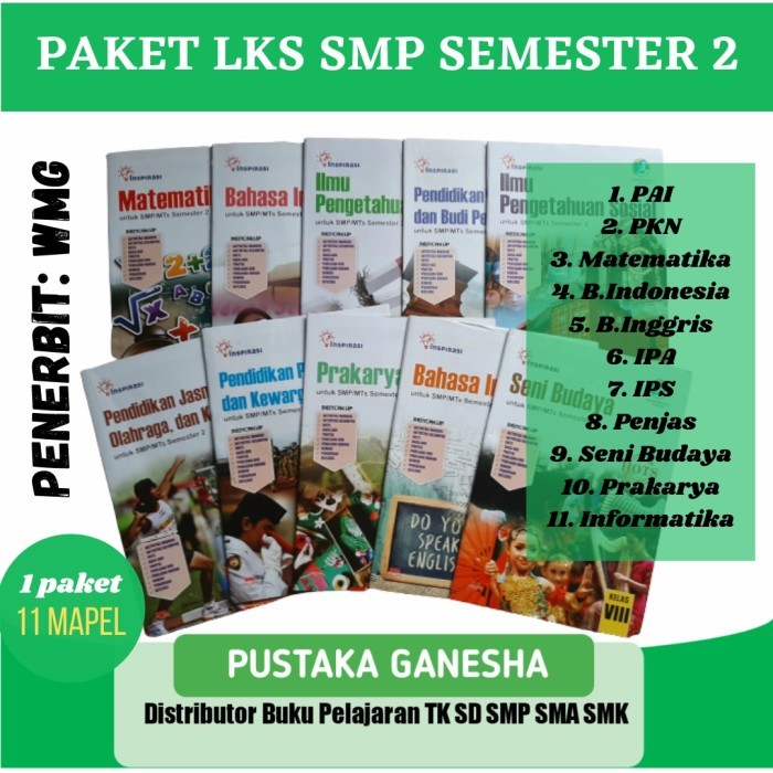 

Harga Paket 11 Buku LKS SMP Pelajaran Umum Kelas 789 Semester 2 Genap