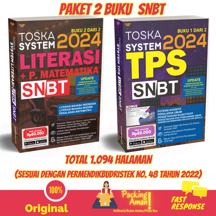 

Paket 2 Buku Toska System UTBK SNBT TPS & LITERASI