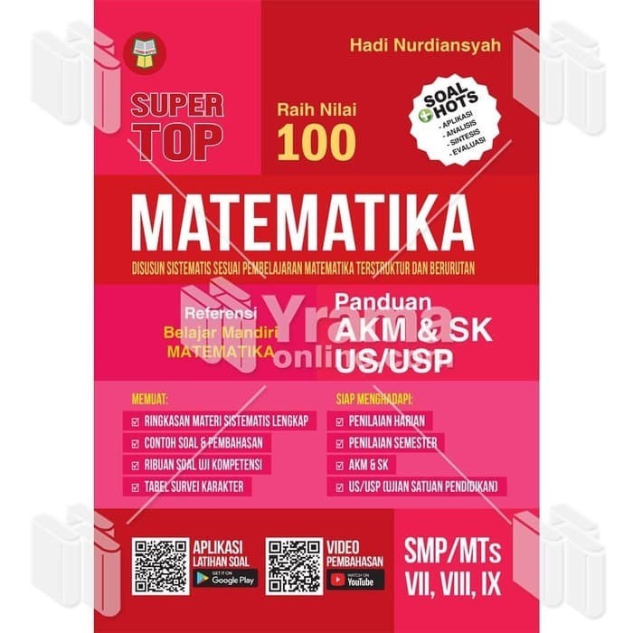 

BUKU SUPER TOP MATEMATIKA - PANDUAN AKM & SK US/USP SMP/MTs