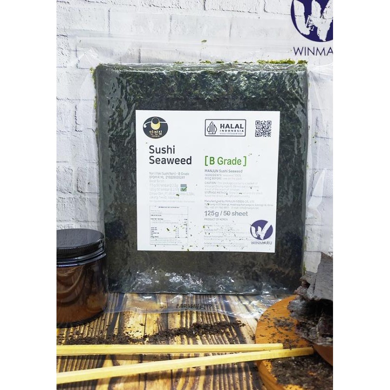 

Manjun Sushi N Grade B Seaweed Rumput Laut 50 Sheets/Lembar