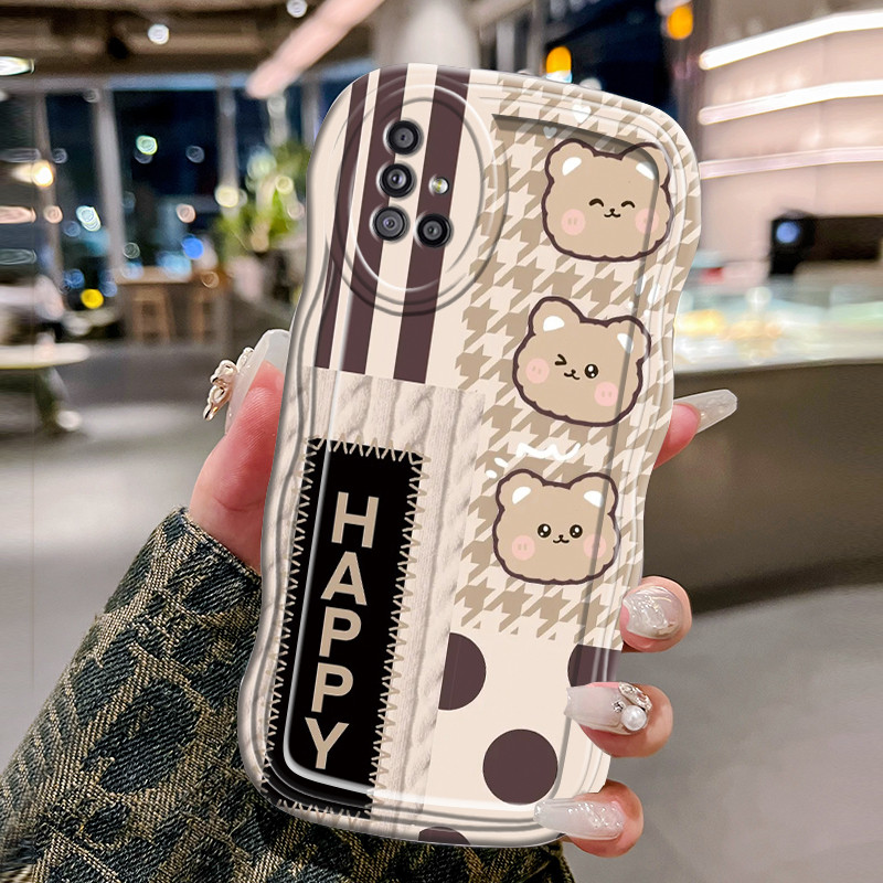 Casing Hp Untuk Samsung Galaxy A51 M40s Case Casing Softcase beruang HP Kesing gelombang transparan 