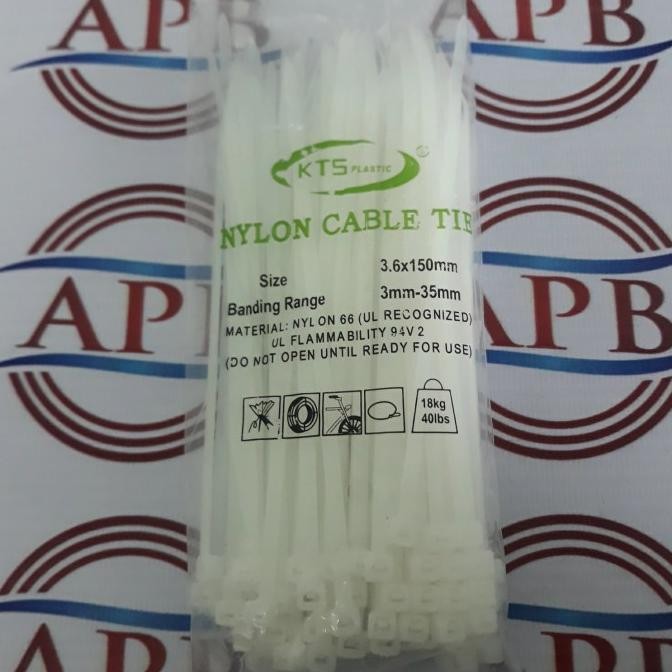 

^%^%^%^%] Ktsp - Kabel ties 3,6 x 150 mm / 100 pcs Putih